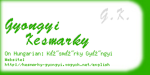 gyongyi kesmarky business card